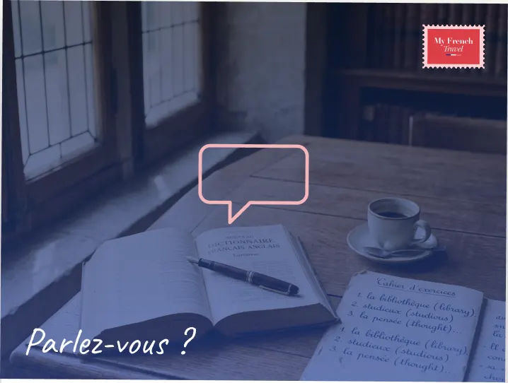 An open notebook and coffee cup on a wooden table — Parlez-vous ?